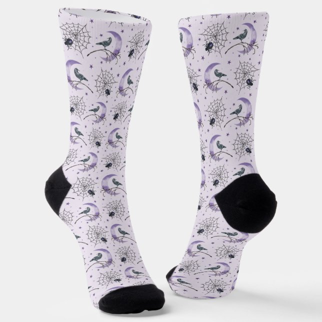 Calcetines Whimsical Cobweb Crow Halloween (Angular)