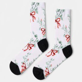 Calcetines Whimsy Socks – Red Bows Pattern & Festive Charm