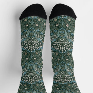 Calcetines William Morris Blue White & Green Floral