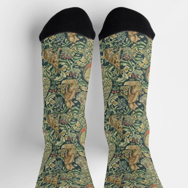 Calcetines William Morris "El Bosque" Vida Silvestre (Arriba)