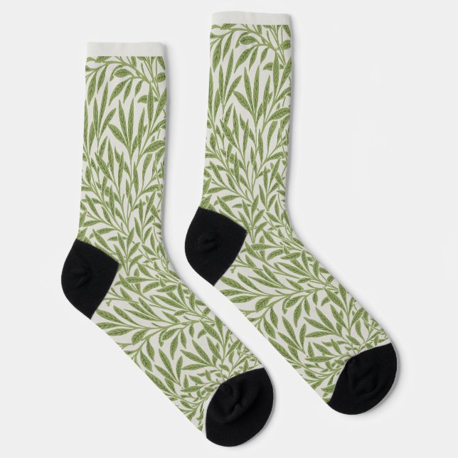 Calcetines William Morris Green Floral Botanical Pattern (Derecha)