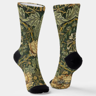 Calcetines William Morris Honeysuckle Green Floral