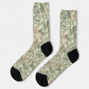 Calcetines William Morris Honeysuckle Green Floral