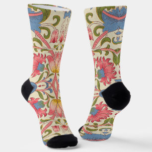 Calcetines William Morris Papel de flores florales adornado