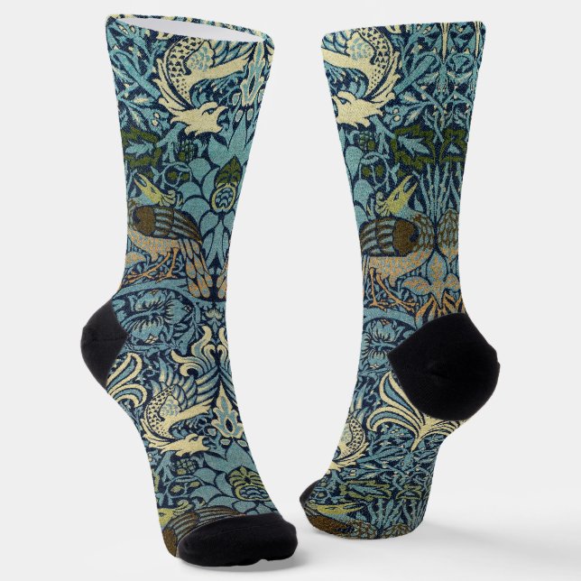 Calcetines William Morris Peacock and Dragon Woven Design (Angular)