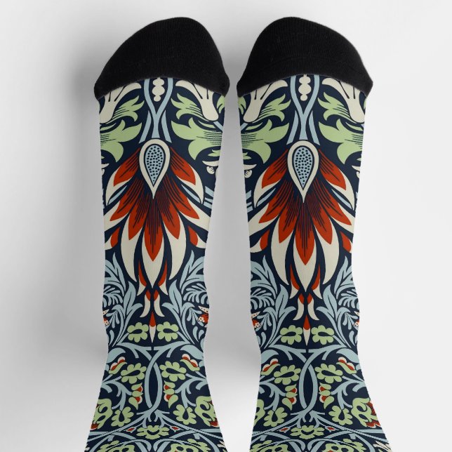 Calcetines William Morris Snakeshead Floral Classic Botanical (Arriba)