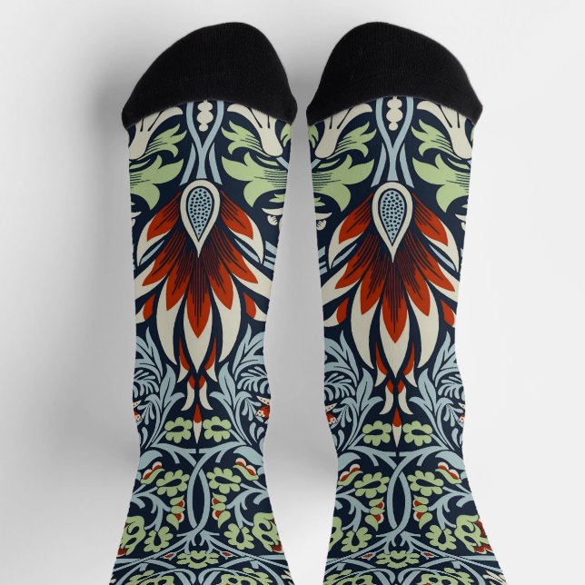 Calcetines William Morris Snakeshead Floral Classic Botanical (Arriba)