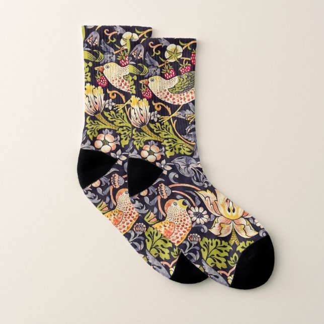 Calcetines William Morris Strawberry Thief Floral Art Nouveau (Par)