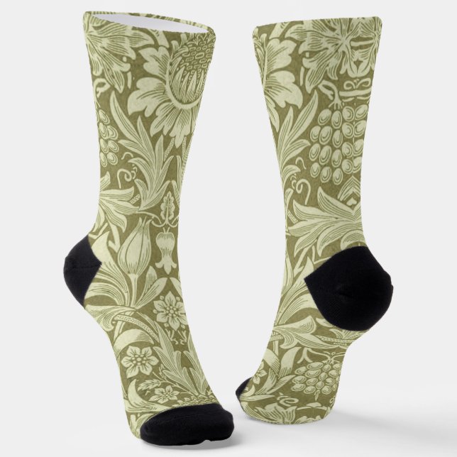Calcetines William Morris Sunflower Green Flower (Angular)