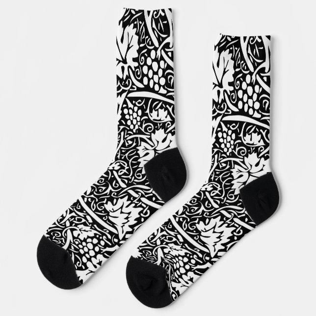 Calcetines William Morris Vino blanco negro de uva (Izquierda)
