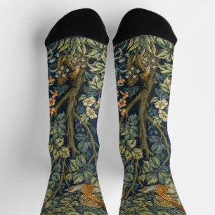 Calcetines William Morris Vintage Faisán Ardilla Flor