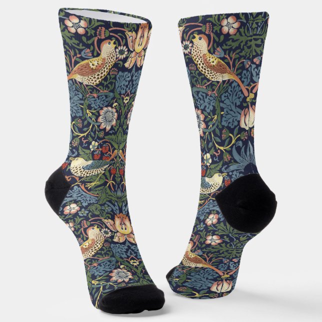 Calcetines William Morris Vintage Strawberry Thief Pattern (Angular)