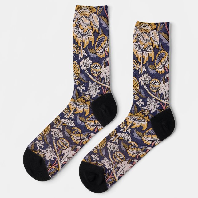 Calcetines William Morris Wey Floral Wallpaper (Izquierda)