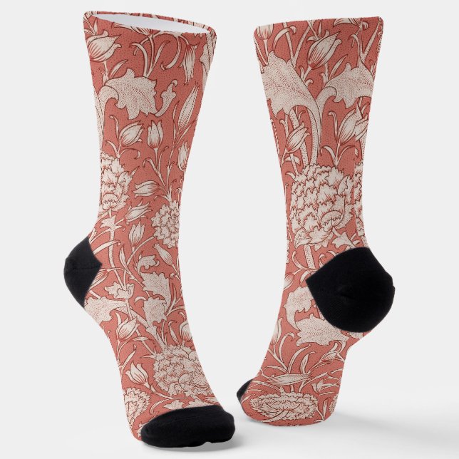 Calcetines William Morris Wild Tulip Classic Victorian Design (Angular)