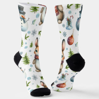 Calcetines Winter Bunny Design, Christmas Rabbit Socks