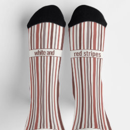 Calcetines Wobbly Stripes, Red and White