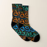 Calcetines Yassin<br><div class="desc">Yassin. Show and wear this popular beautiful male first name designed as colorful wordcloud made of horizontal and vertical cursive hand lettering typography in different sizes and adorable fresh colors. Wear your positive french name or show the world whom you love or adore. Merch with this soft text artwork is...</div>