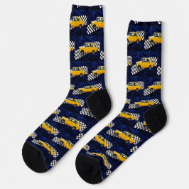 Calcetines yellow car pattern