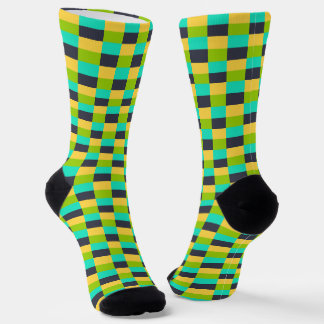 Calcetines Yellow, Green, Blue, Black Color Combination