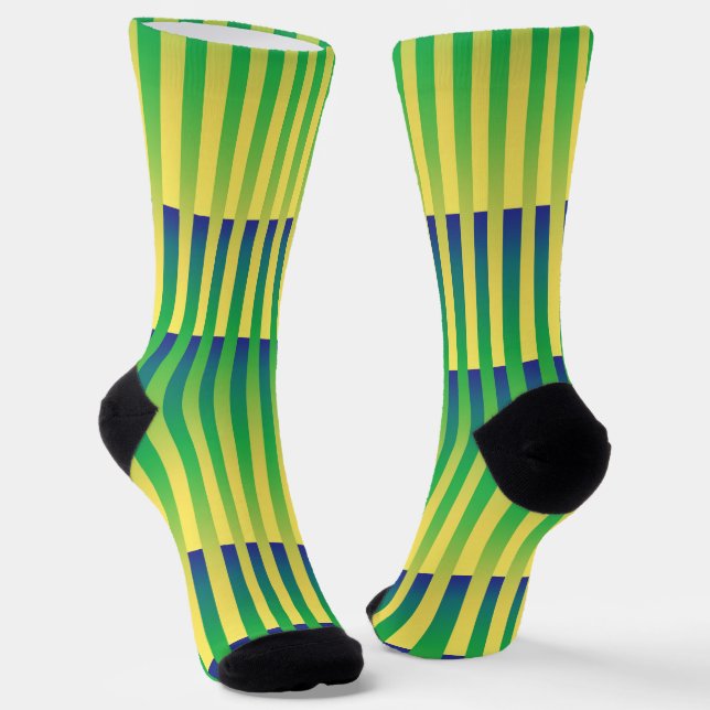 Calcetines Yellow Green Blue Striped Pattern (Angular)