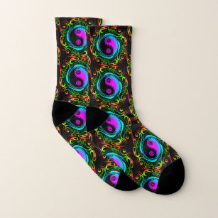 Calcetines Yin Yang Psychedeld Rainbow Tattoo