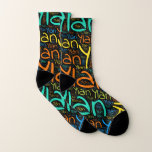 Calcetines Ylan<br><div class="desc">Ylan. Show and wear this popular beautiful male first name designed as colorful wordcloud made of horizontal and vertical cursive hand lettering typography in different sizes and adorable fresh colors. Wear your positive french name or show the world whom you love or adore. Merch with this soft text artwork is...</div>