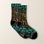 Calcetines Yohann<br><div class="desc">Yohann. Show and wear this popular beautiful male first name designed as colorful wordcloud made of horizontal and vertical cursive hand lettering typography in different sizes and adorable fresh colors. Wear your positive french name or show the world whom you love or adore. Merch with this soft text artwork is...</div>