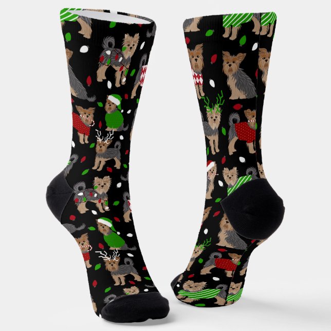 Calcetines Yorkie Navidades Yorkshire Terrier Dog (Angular)