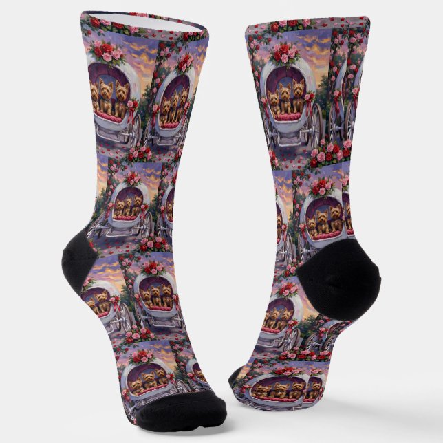 Calcetines Yorkshire Terrier Dog Valentine's Day (Angular)