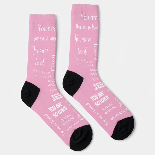 Calcetines You Are So Loved Positive Affirmation  (Derecha)