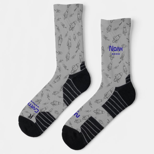 Calcetines Your name in space with rockets (Izquierda)