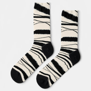 Calcetines Zebra Stripe Animal Print Premium Crew Socks