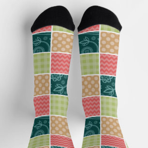 Calcetines Zigzag, Chevron, Gingham, Puertos Polka, Patchwork