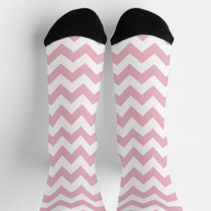 Calcetines Zigzag rosa, Chevron rosado, patrón geométrico