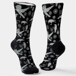 Calcetines Zinc plateado Steampunk Crows and Gears Socks