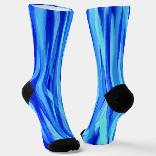 Calcetines Zócalos azules con diseño abstracto a rayas de col (Angular)