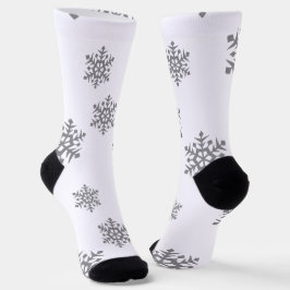 Calcetines Zócalos de copos de nieve de plata