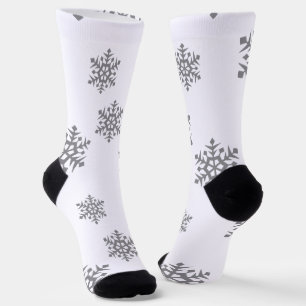 Calcetines Zócalos de copos de nieve de plata