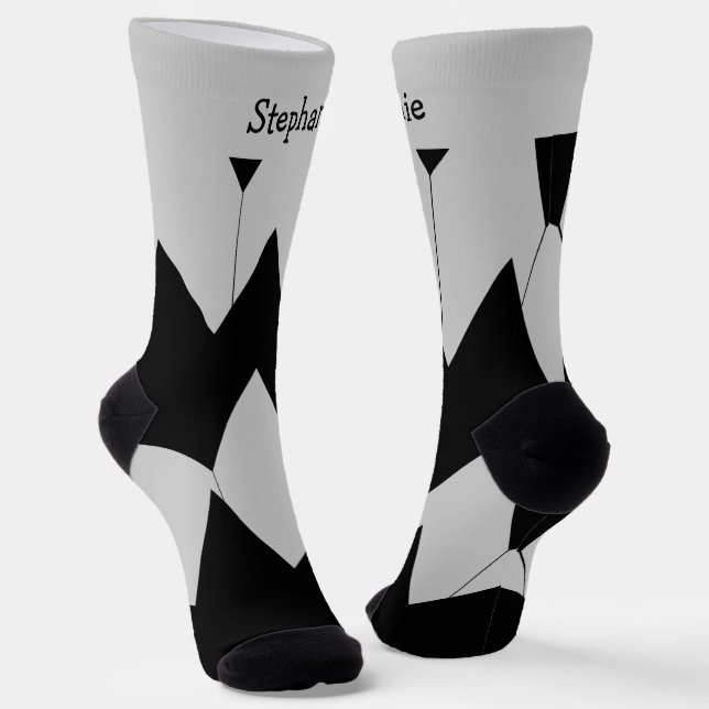 Calcetines Zócalos de diseño de Art Deco Gris negro (Angular)