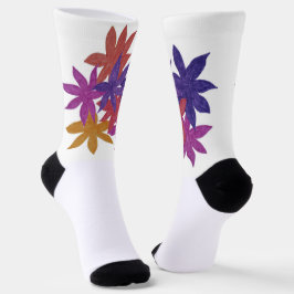 Calcetines Zócalos de diseño floral dibujados a mano