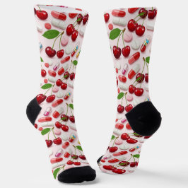 Calcetines Zócalos de farmacia de las pastillas rosa cereza