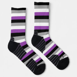 Calcetines Zócalos de la bandera del ORGULLO asexual