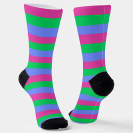 Calcetines Zócalos de la bandera del Orgullo Polisexual