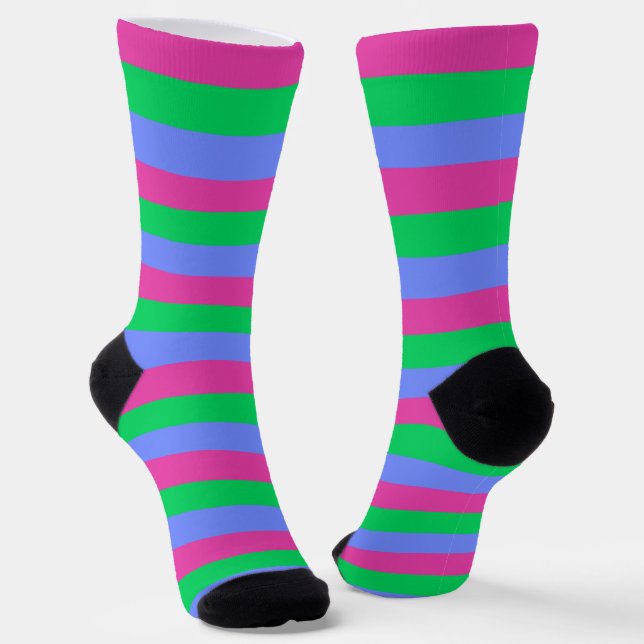 Calcetines Zócalos de la bandera del Orgullo Polisexual (Angular)