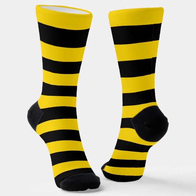 Calcetines Zócalos de la tripulación de franjas amarillas/neg (Angular)