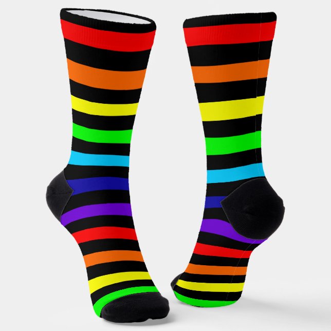 Calcetines Zócalos de la tripulación de las franjas arcoiris  (Angular)