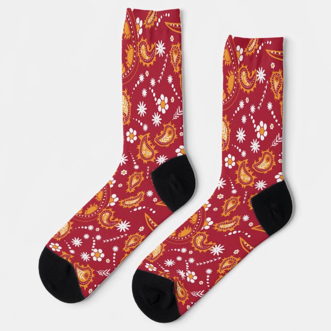 Calcetines Zócalos de paisley para hombres (Izquierda)