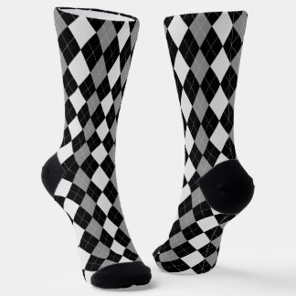 Calcetines Zócalos de patrón de arglas GRIS NEGRO y NICKEL