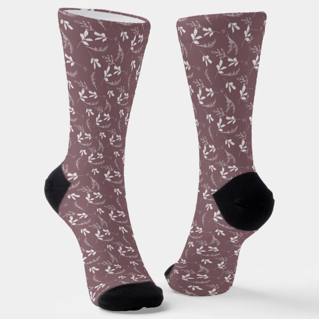 Calcetines Zócalos de patrón de hojas de perro (Angular)