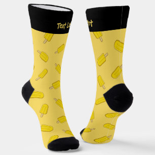 Calcetines Zócalos de patrón de palo de crema de hielo limón